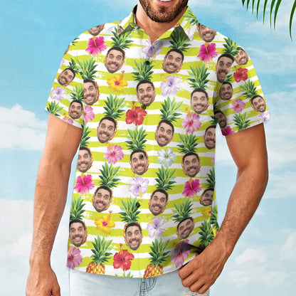 Funny Custom Face With Pineapple - Personalized Hawaiian Shirt HO4209