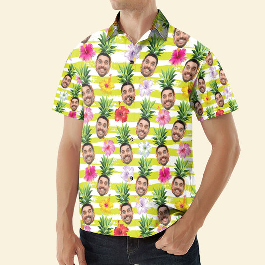 Funny Custom Face With Pineapple - Personalized Hawaiian Shirt HO4209
