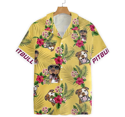 Pitbull Summer Clothes Hawaiian Shirt, Button Up Aloha Shirt For Men, Women HO0847