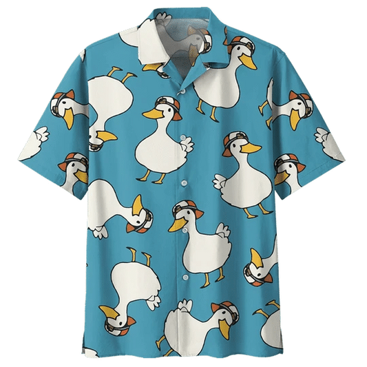 Plump Duck Background Hawaiian Shirt HO1992
