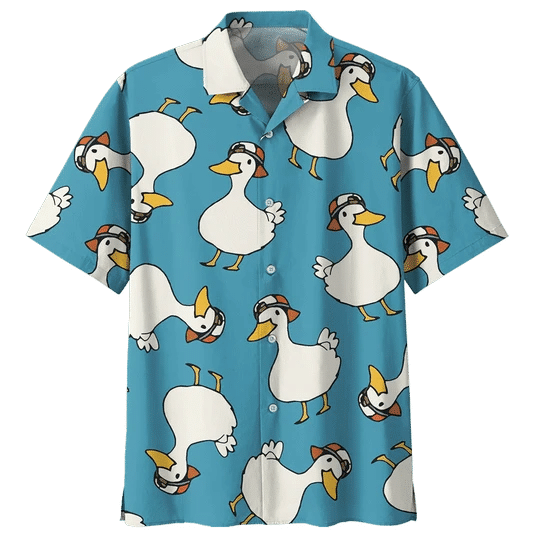 Plump Duck Background Design Hawaiian Shirt for men and women HO1624