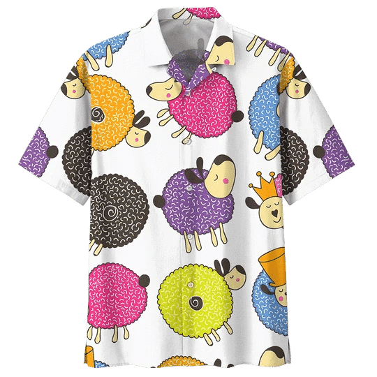 Plump Sheep Illustration Design Hawaiian Shirt HO2132
