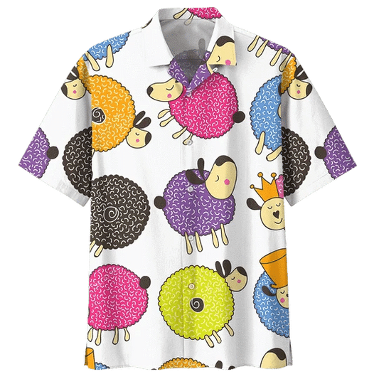 Plump Sheep Illustration Design Hawaiian Shirt HO2132