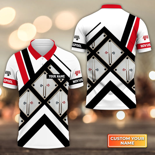 Lasfour NovussPool Personalized Name 3D Polo Shirt Gift For Billiard Players BIA0696