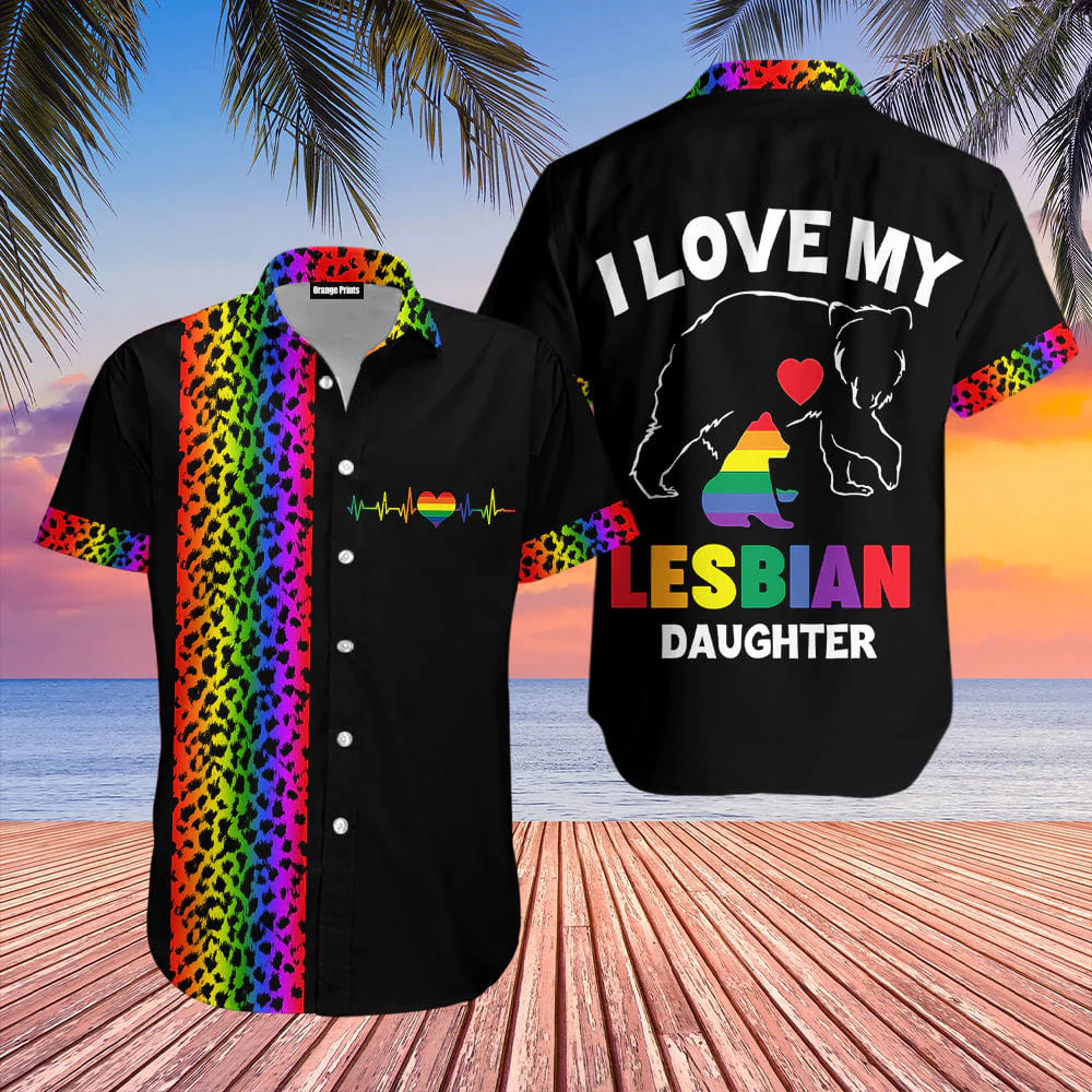 LGBT Pride Flag Hawaiian Shirt, LGBT gift, LGBT Month, Gay Lesbian Bisexual Trans Flag HO1318