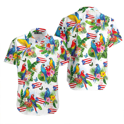 Puerto Rico Parrots Tropical Aloha Hawaiian Shirts For Men & For Women HO2878