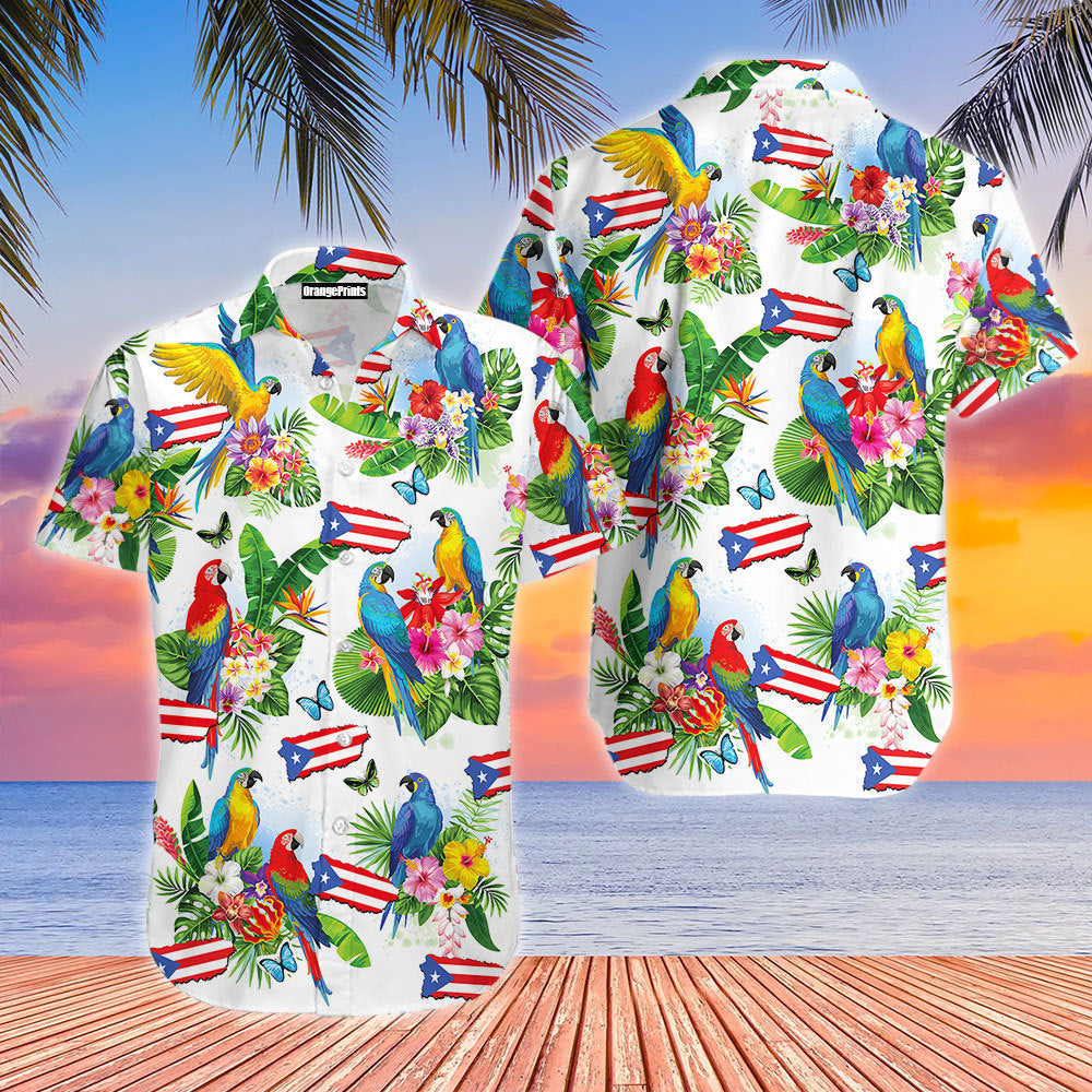 Puerto Rico Parrots Tropical Aloha Hawaiian Shirts For Men & For Women HO2878