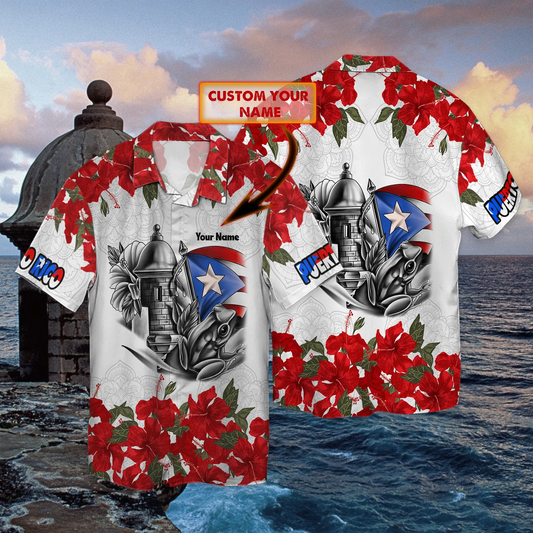 Puerto Rico Hawaiian shirt- Personalized Name 3D Hawaiian HO0096