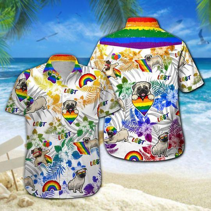 Happy Pride Month Hawaiian Shirt, Pride Rainbow Hawaiian Shirt For Gaymer, Lesbian Hawaiian Shirt HO4556