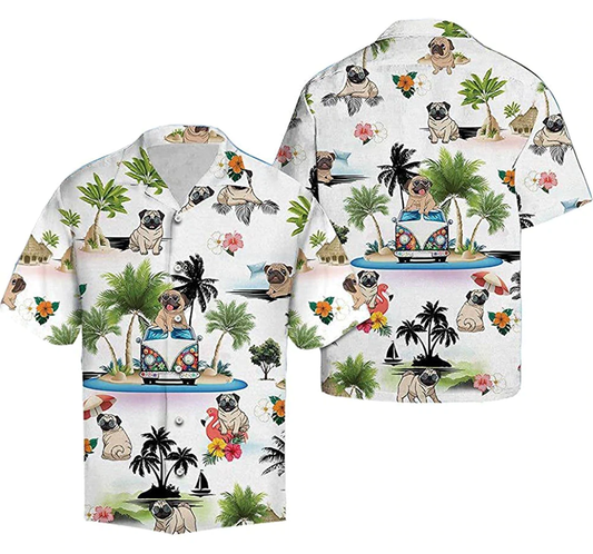 Pug Soft Hawaiian Shirt, Button Up Aloha Shirt For Men, Women HO1389