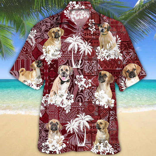 Puggle Dog Hawaiian Shirt, Gift for Dog Lover Shirts, Men's Hawaiian shirt, Summer Hawaiian Aloha Shirt HO1219