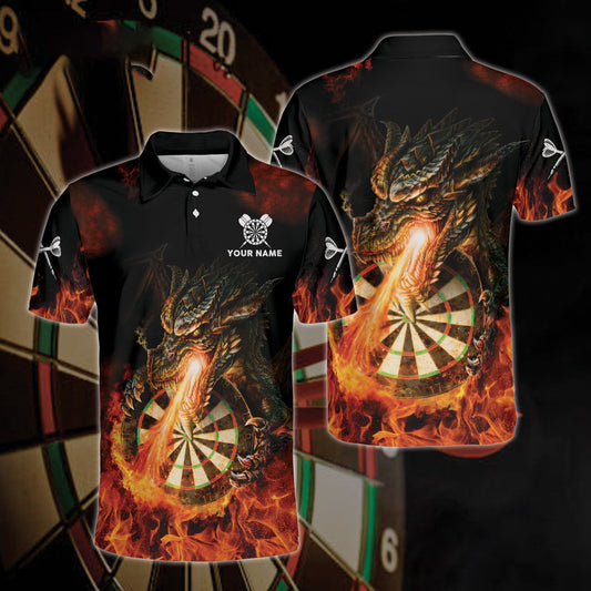 Personalized Name Dragon Fire Darts All Over Printed Unisex Shirt, Uniform for Dart Team, Dart Player DMO0010