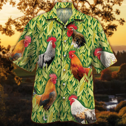 Rooster Chicken Hawaiian Shirt, Animal Hawaiian shirt, Gift for chicken lovers HO2516