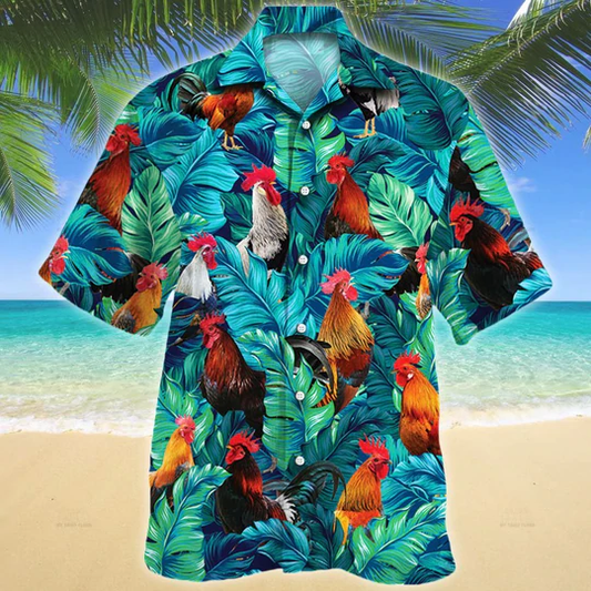 Rooster Lovers Gift Hawaiian Shirt, Rooster aloha shirt, Summer Short Sleeve Hawaiian Aloha Shirt for men, Women HO2635