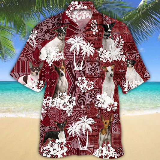 Rat Terrier Dog Hawaiian Shirt, Gift for Dog Lover Shirts, Men's Hawaiian shirt, Summer Hawaiian Aloha Shirt HO1218