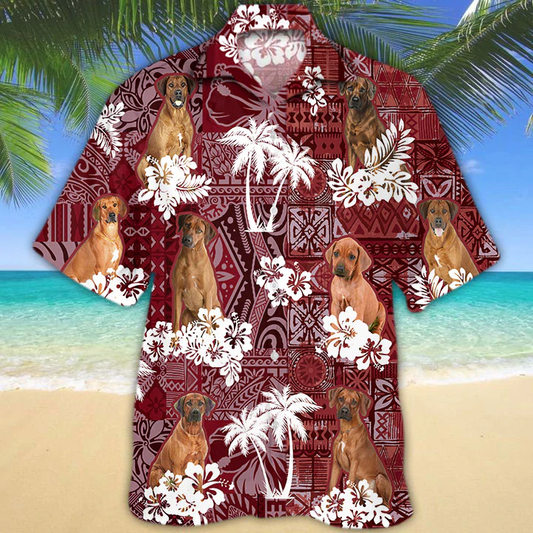 Rhodesian Ridgeback Hawaiian Shirt, Gift for Dog Lover Shirts, Men's Hawaiian shirt, Summer Hawaiian Aloha Shirt HO1217