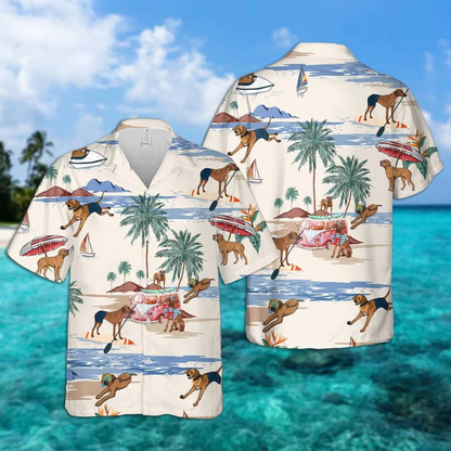 Rhodesian Ridgeback Summer Beach Hawaiian Shirt, Hawaiian Shirts for Men women Short Sleeve Aloha Beach Shirt HO0884