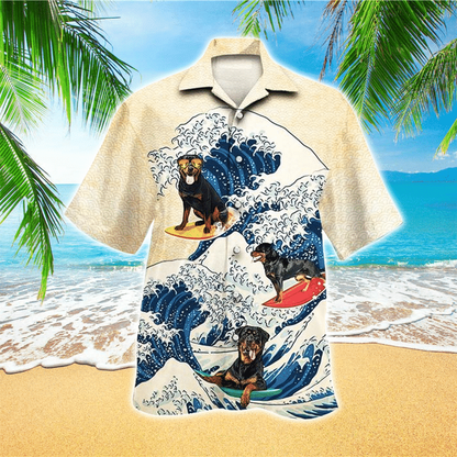Rottweiler Colorful Tropical Hawaiian Shirt For men women, Dog Short Sleeve Hawaiian Aloha Shirt HO2449