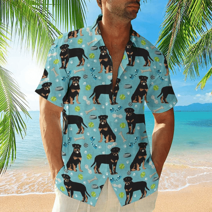 Rottweiler Is My Favorite Breed Hawaiian Shirt, Dog Short Sleeve Hawaiian Aloha Shirt HO2448