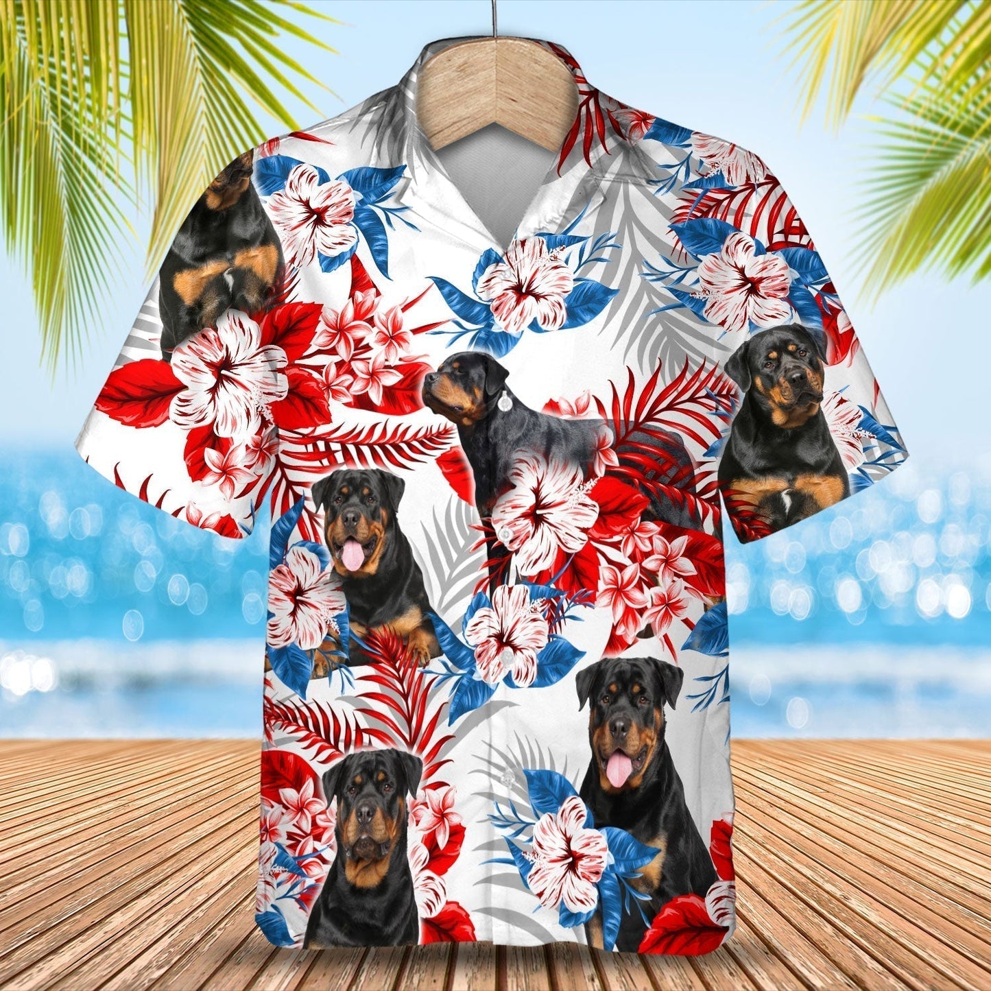 Rottweiler Hawaiian Shirt - Gift for Summer, Summer aloha shirt, Hawaiian shirt for Men and women HO0668