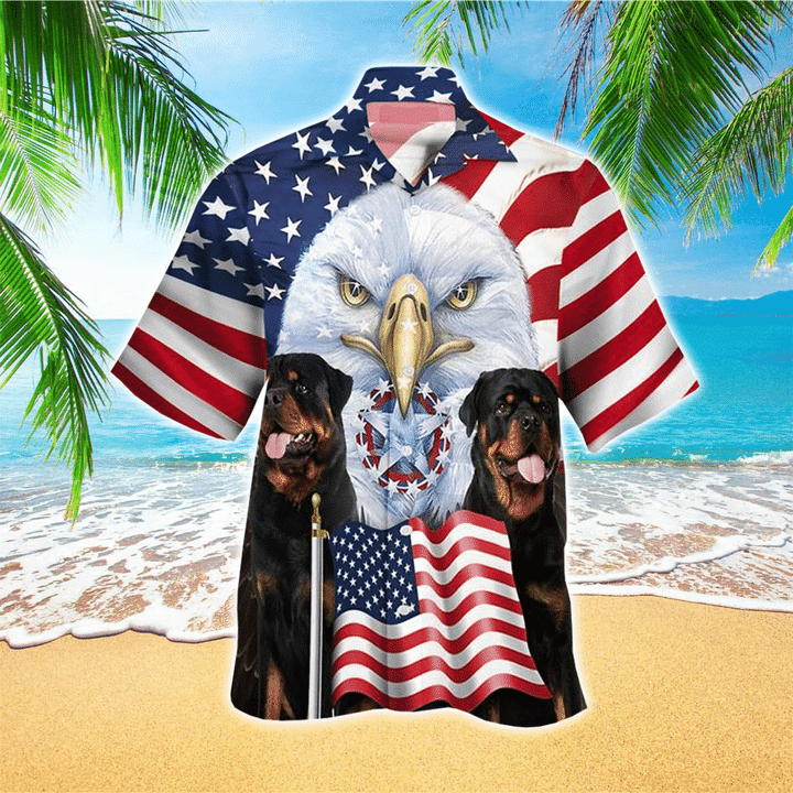 Rottweiler Colorful Tropical Hawaiian Shirt For men women, Dog Short Sleeve Hawaiian Aloha Shirt HO2449