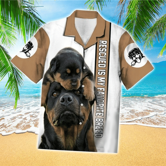 Rottweiler Is My Favorite Breed Hawaiian Shirt, Dog Short Sleeve Hawaiian Aloha Shirt HO2448