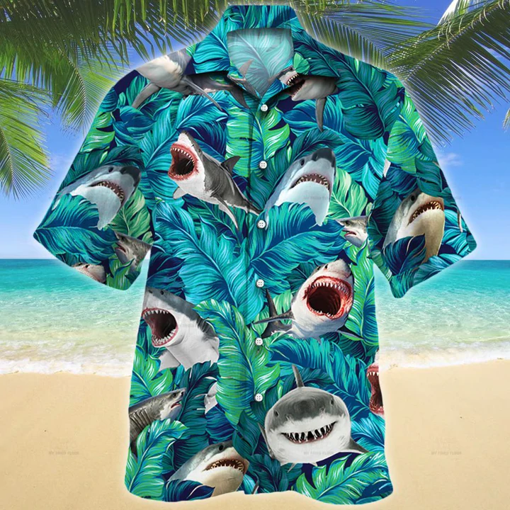 Shark Lovers Gift Hawaiian Shirt, Shark aloha shirt, Summer Short Sleeve Hawaiian Aloha Shirt for men, Women HO2636