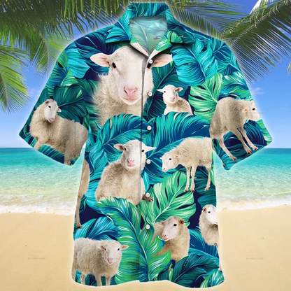 Sheep Lovers Hawaiian Shirt, Animal Hawaiian Shirt Men, women, Short Sleeve Hawaiian Aloha Shirt HO2586