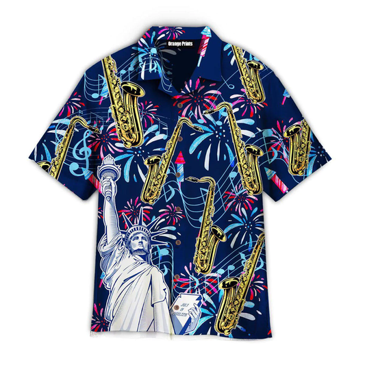 Saxophone Music America Patriot Day Hawaiian Shirt HO0544