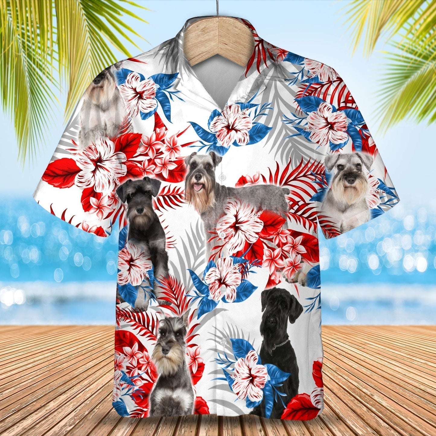 Schnauzer Hawaiian Shirt - Gift for Summer, Summer aloha shirt, Hawaiian shirt for Men and women HO0665