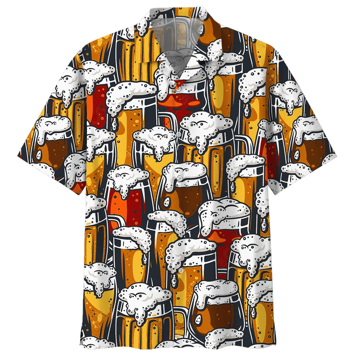 Seamless Beer Watercolor Design Hawaiian Shirt HO2020
