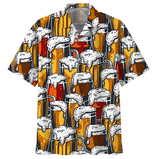 Seamless Beer Watercolor Design Hawaiian Shirt HO2020