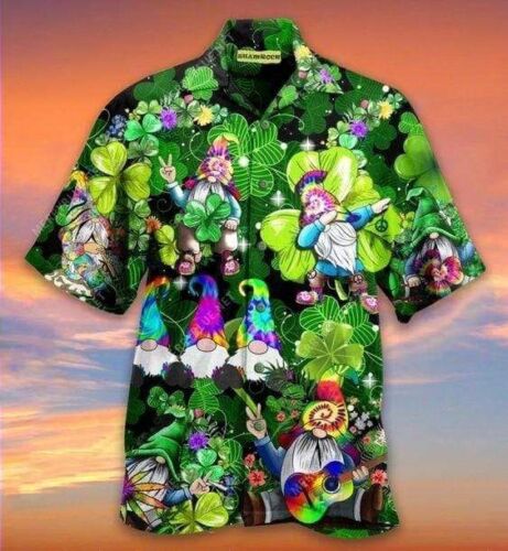 Shamrock Gnome Hippie Saint Patrick’s Day Hawaiian Shirt HO4432