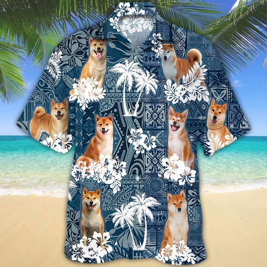 Shiba Inu Hawaiian Shirt, Flowers Aloha Shirt For Dog Lovers, Men's Hawaiian shirt, Women's Hawaiian shirt HO2663