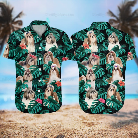 Shih Tzu Hawaii Shirt, Dog Hawaiian Shirts, Beach Vacation Shirt HO2332