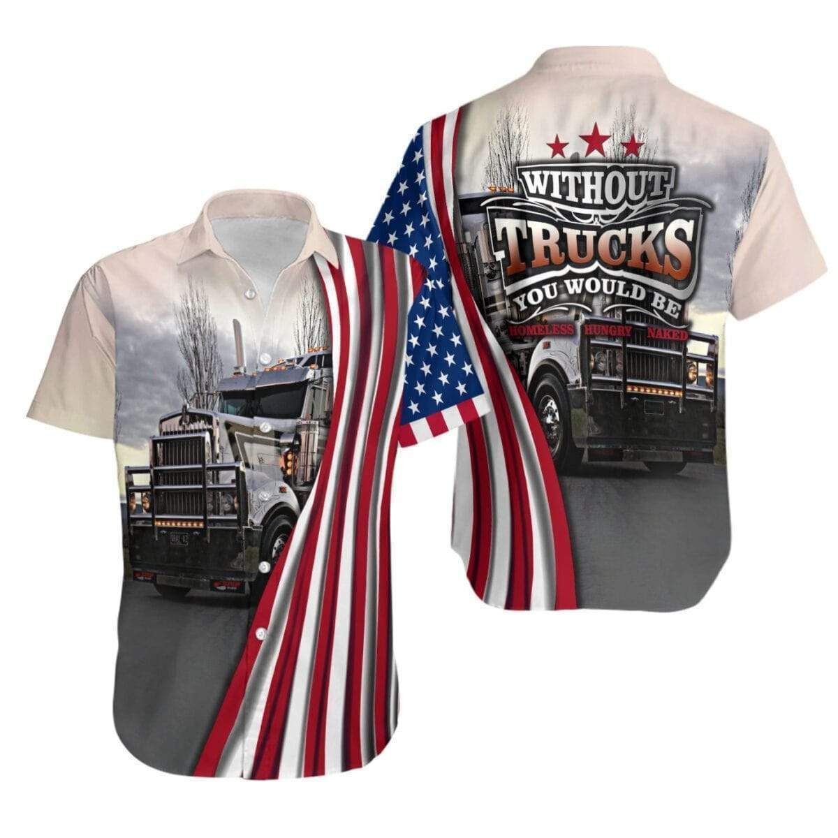 Truck Driver Hawaiian Shirts, American truck hawaiian shirt for Men HO2351