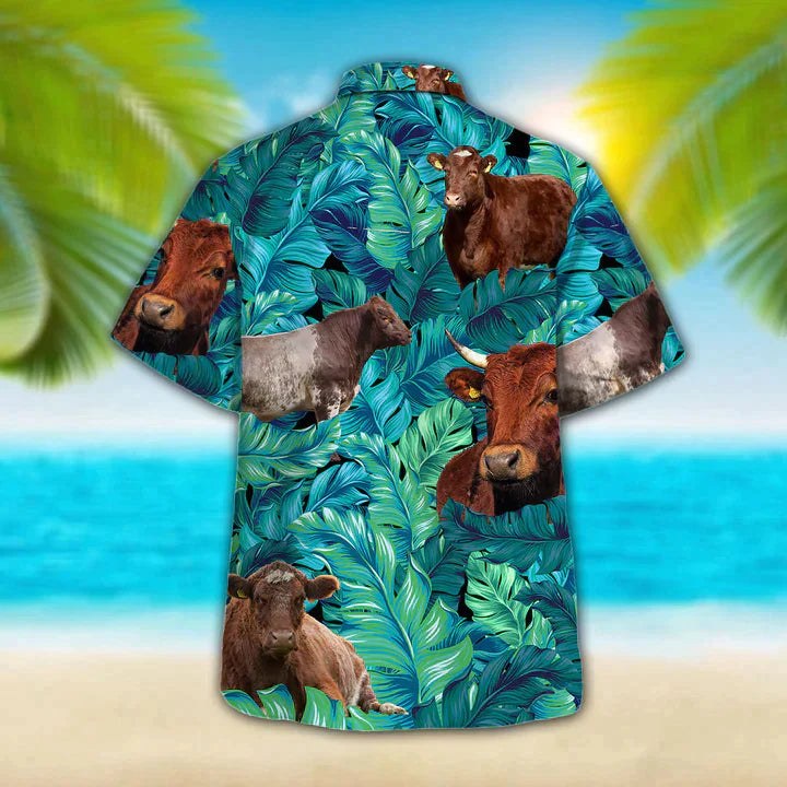 Shorthorn Cattle Lovers Hawaiian Shirt, cow aloha shirt, Summer Short Sleeve Hawaiian Aloha Shirt for men, Women HO3830