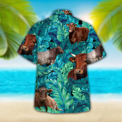 Shorthorn Cattle Lovers Hawaiian Shirt, cow aloha shirt, Summer Short Sleeve Hawaiian Aloha Shirt for men, Women HO3830
