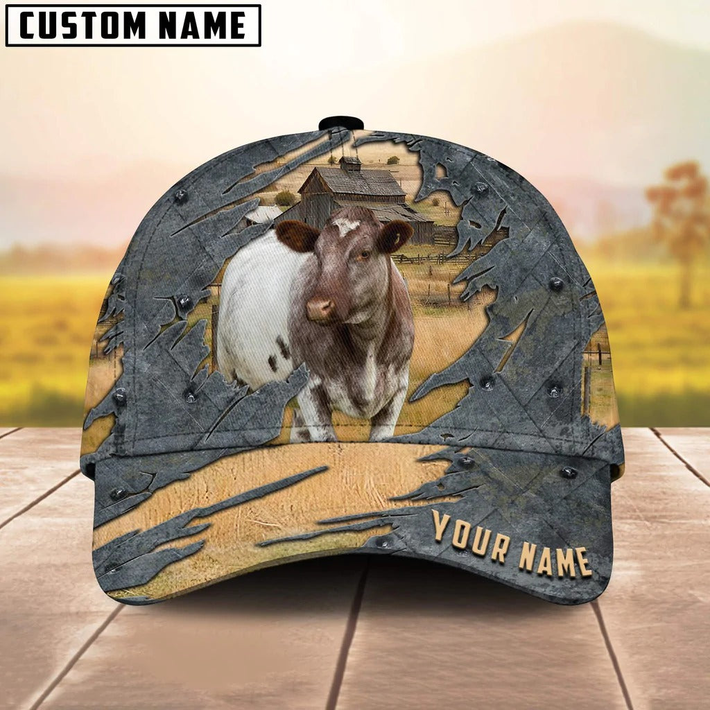 Custom 3D All Over Print Shorthorn Cap Hat Cow Classic Hat Gift For Farmer CO1055
