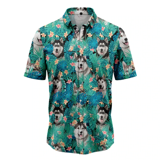 Siberian Husky Tropical Hawaii Shirt, Summer gift, Hawaiian Shirts for Men and Women Aloha Beach Shirt HO1049