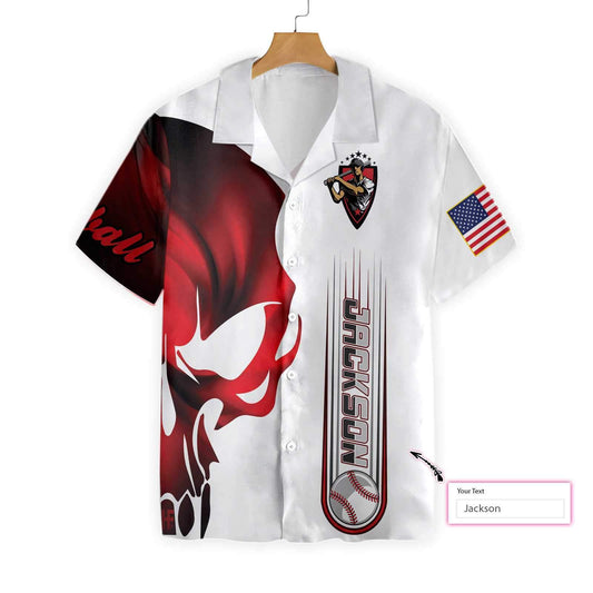 Personalized Skull Baseball Hawaiian Aloha Shirts Custom Name HO2952