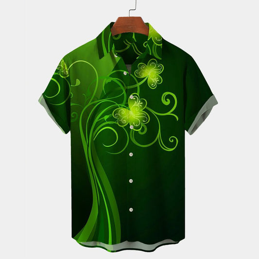 St. Patrick's Day Shamrock Gradient Hawaiian Shirt, Hawaiian shirt for men and women HO4443