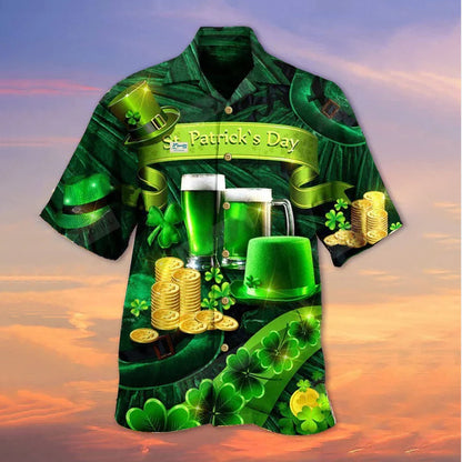 St. Patrick's Hawaiian Shirt Men's Car Short Sleeve Shirt, Hawaiian shirt for Men and women PO0113