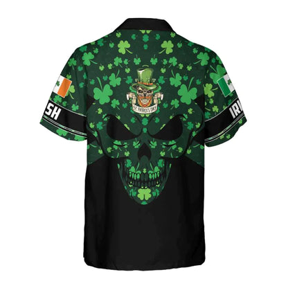 St Patrick’s Day Skull Hawaiian Shirt, St. Patricks Day Shirt, Cool St Patrick's Day Gift PO0060