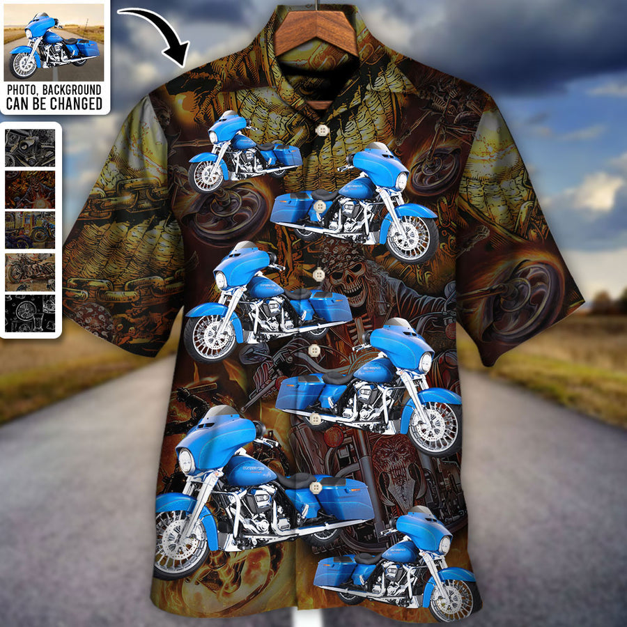 Motorcycle Biker Racing Custom Photo - Hawaiian Shirt - Personalized Photo Gifts, Custom Photo Gifts, Personalized Gifts Ideas HO4262