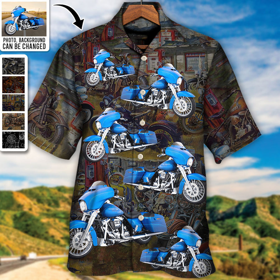 Motorcycle Biker Racing Custom Photo - Hawaiian Shirt - Personalized Photo Gifts, Custom Photo Gifts, Personalized Gifts Ideas HO4262