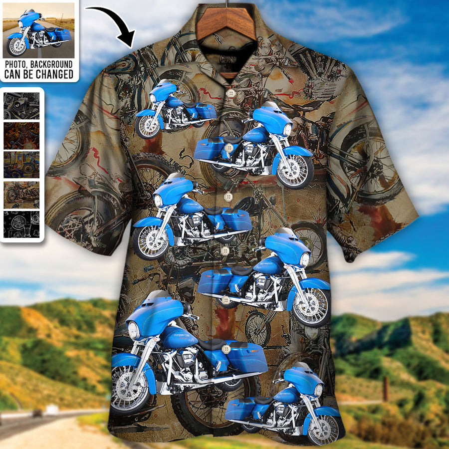 Motorcycle Biker Racing Custom Photo - Hawaiian Shirt - Personalized Photo Gifts, Custom Photo Gifts, Personalized Gifts Ideas HO4262