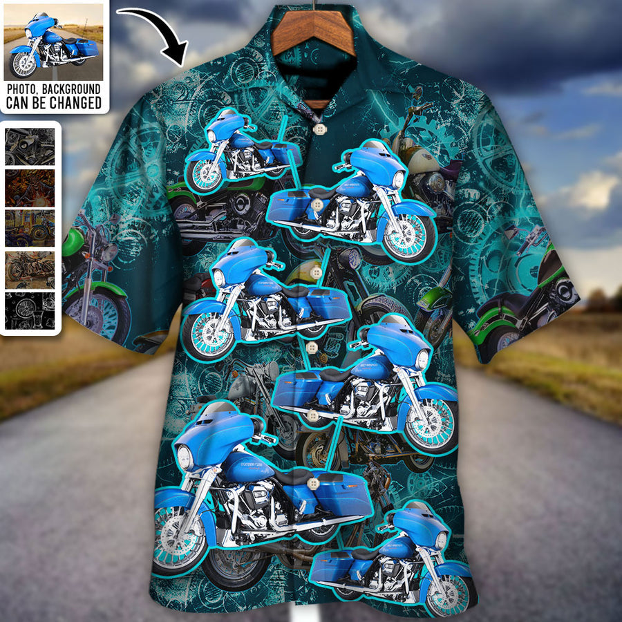Motorcycle Biker Racing Custom Photo - Hawaiian Shirt - Personalized Photo Gifts, Custom Photo Gifts, Personalized Gifts Ideas HO4262