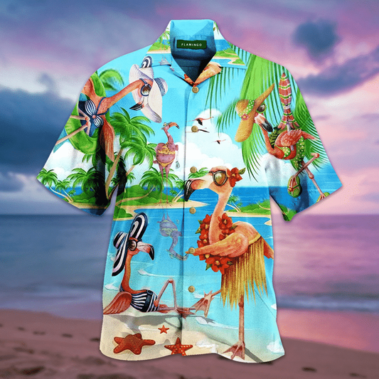 Flamingo Hawaiian Shirts, Summer Flamingo Ornamental Hawaiian Shirt For Men women HO2084