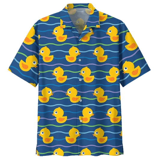 Swimming Duck Background Hawaiian Shirt, Duck hawaii shirt, Duck shirt for Family HO1998